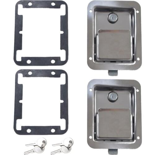 2 Pcs Stainless Steel Tool Box Motorhome Entry Dead Bolt Lock Latch&Key & Gasket For Marine Yacht RV Vehicles Trailers Caravan