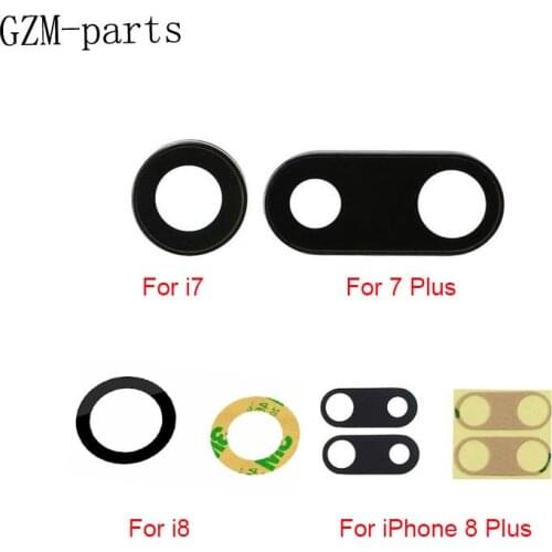 GZM-parts 20pcs/lot For iPhone 7 8 Plus X XR XS Max 11 Pro max Rear Back Camera Glass Lens Cover With Adhesive Replacement Part