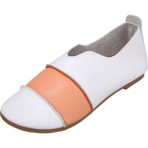 New ladies shoes fashion shallow mouth imitation leather light and comfortable all-match non-slip large size casual shoes women