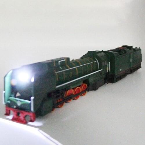 2Pcs 1/87 Retro Steam Train Locomotive Carriage Pull Back Music LED Kids Toy Intelligence Develop Toys