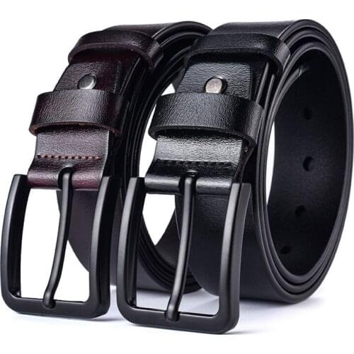 2021 new mens alloy pin buckle cowhide mens classic 110-125CM high quality casual retro belt