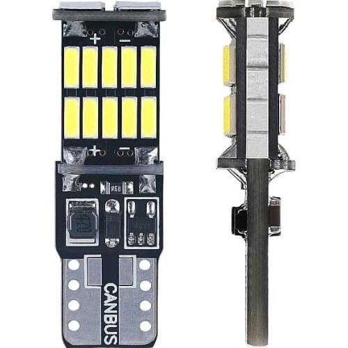 2X Aluminium T10 Car Led 26 4014SMD W5W 194 6000K Pure White Color Light Side Marker Bulbs For Auto Interior Reading Lamp 12V DC