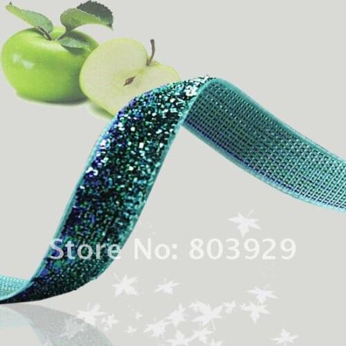 3/8" Glitter Velvet Ribbon Glitter Ribbon Metallic Color Glitter Ribbon