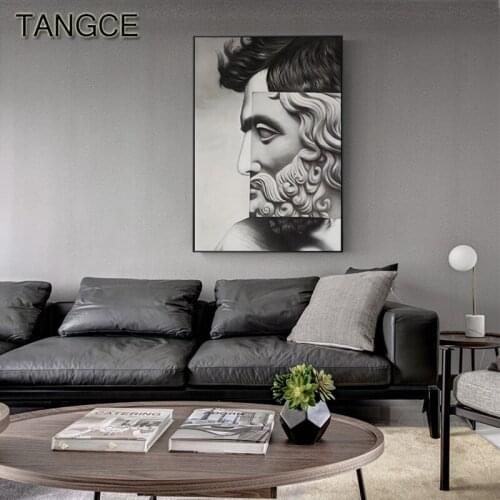 Abstract Man Statue Canvas Painting Pop Wall Art Picture for Living Room Home Pictures Retro Michelangelo David Poster and Print