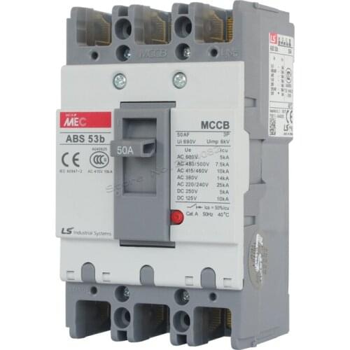 30A 40A 50A Moulded case circuit breaker 3p 3 pole 50Hz 600V ABS-53b