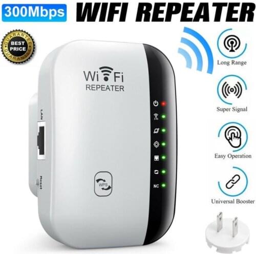 Wireless WiFi Repeater WiFi Extender 300Mbps Router WiFi Signal Amplifier WiFi Booster Long Range Wi-Fi Repeater Access Point