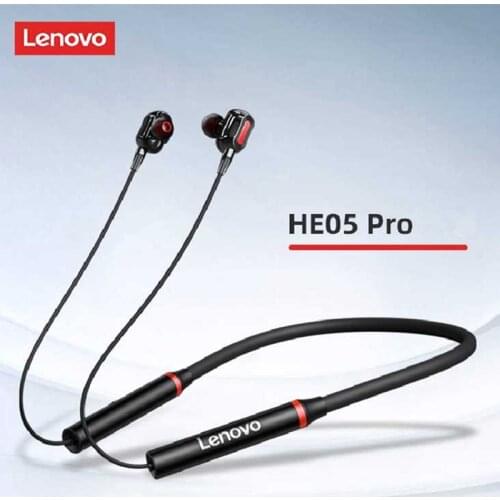 Lenovo Wireless Earphones HE05 PRO Bluetooth5.0 Magnetic Neckband Headset IPX5 Waterproof In-Ear Sport Earbud with Microphone