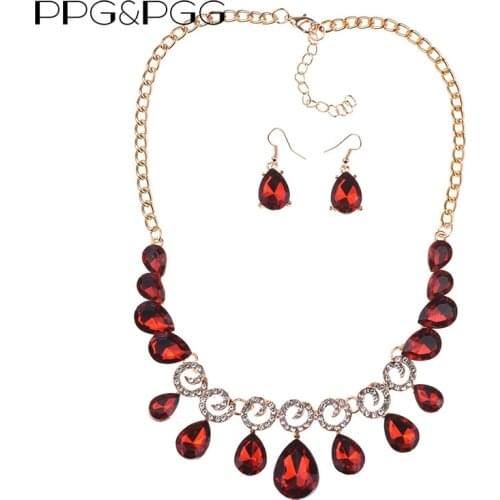 PPG&PGG Fashion Hot Jewelry Charm Prom Wedding Bridal Jewelry Crystal Rhinestone Necklace High Quality Dropshipping