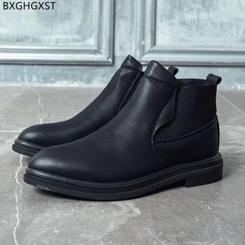Ankle Boots for Men Male Leather Casual Shoes Men Chunky Boots for Man 2021 Chelsea Boots Men Motorcycle Shoes Man Winter Shoes