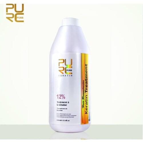PURC Brazilian Keratin Hair Treatment Formalin 12% Deep Repairs Damaged Curly Hair Straightening Hair Treatment Product 1000ml