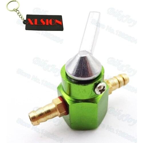 CNC 6mm 1/4" Gas Petrol Fuel Tap Inline Petcock Valve Vintage Green for Pit Dirt Bike ATV Quad Go Kart Buggy Scooter Motor Moped