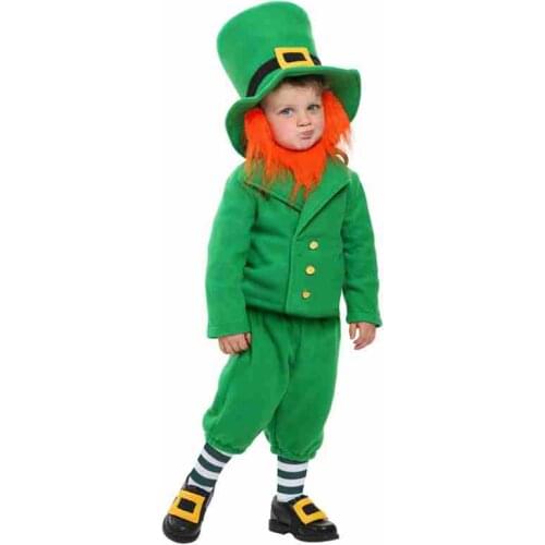 Children Christmas Irish Green Elf St. Patrick Cosplay Costume Folk Festival Party Halloween Child Costumes For Kids Boys Girls