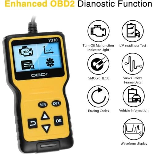 Free Shipping OBD2 Scanner Engine Fault Diagnostic Tool Code Reader V310 OBD Car Scanner Universal Car Engine Diagnostic Tools
