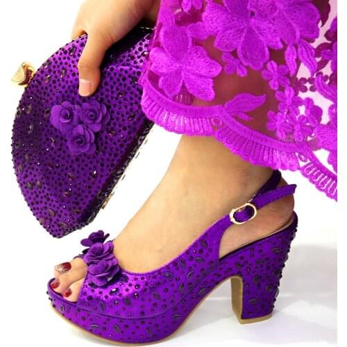 Doershow beautiful style Italian Shoes With Matching Bags African Women Shoes and Bags Set For Prom Party Summer Sandal!SDG1-6