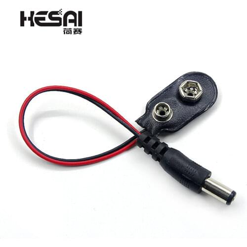 10Pcs Experimental 9V Battery Snap Power Cable to DC Clip Male Line Adapter for arduino Compatible with UNO MEGA 2560