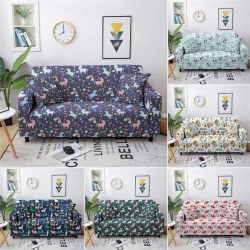 3D Printing Cartoon Elastic Sofa Cover Animal Pattern All-inclusive Couch Cover Sectional L Shape Stretch Sofa Protector