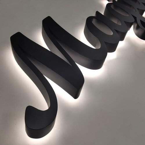 Customized Illuminated Sign Black Painted Channel Letter Led Signage for Advertising Storefront Back-lit Nail Salon KTV