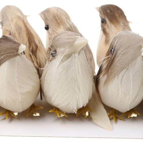 12 xArtificial Xmas Feather Bird Wedding Doves Tree Decoration Advent Craft