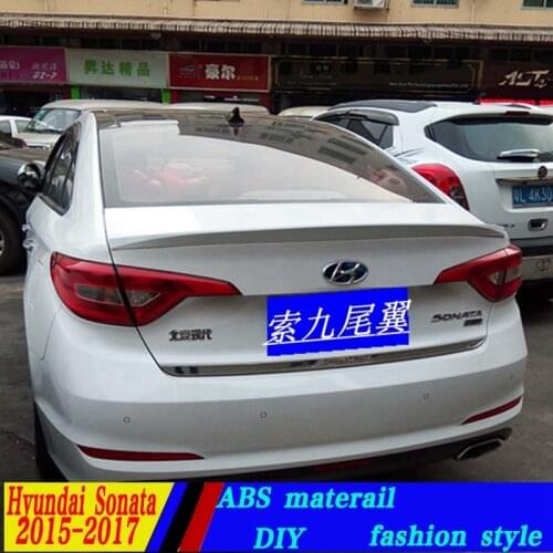 Use for hyundai sonata spoiler High Quality ABS Material Car Rear Wing Primer Color spoiler for hyundai sonata 2015-2017