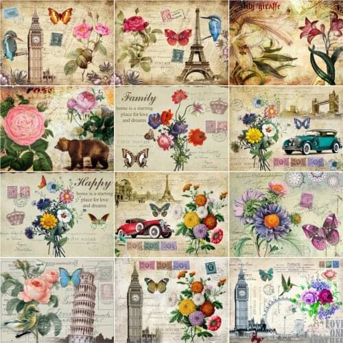 AZQSD Diamond Mosaic Butterfly Flowers Cross Stitch Picture Of Rhinestones Diamond Painting Kit Animal Home Decor Needlework