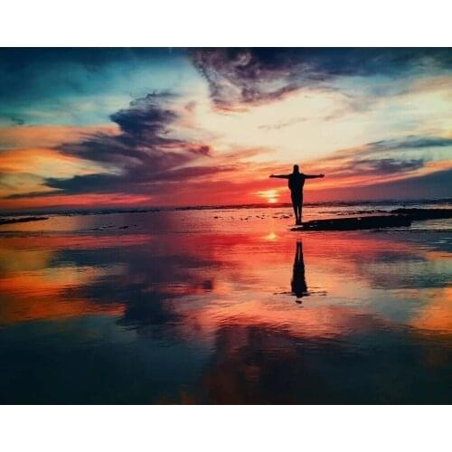 GATYZTORY sunset Beach DIY Painting By Numbers Modern Wall Art Picture By Numbers Acrylic Canvas By Numbers For Home Decors Gift