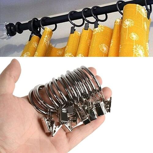 10 Pcs Curtain Hook Practical Mini Window Curtain Hooks Metal Rings Clips with Eyelets Holder Home Decorations