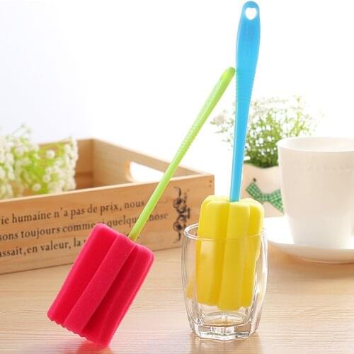 1 PC kitchen Accessory Uesful Sponge Brush Bottle Cup Glass Washing Cleaning, Kitchen Tools Cleaner Tools for Dish