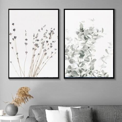 Lavender Eucalyptus Posters Botanical Canvas Painting Farmhouse Wall Decor Art Pictures Bedroom Decoration Scandinavian Decor