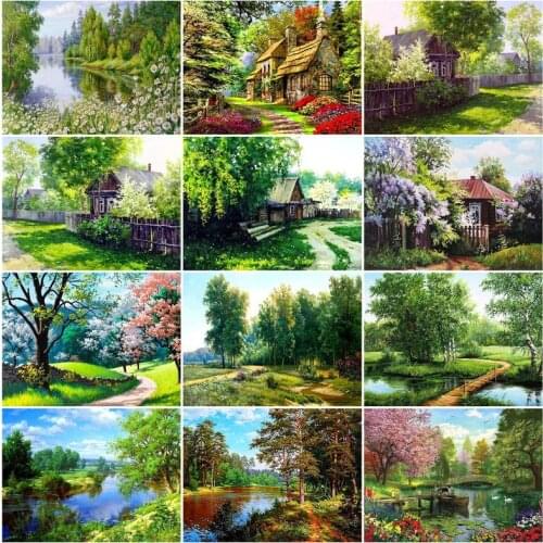 SDOYUNO Full Square/Round Diamond Painting 5D DIY Diamond Embroidery Kits Scenery Mosaic Cross Stitch Pattern Home Decor
