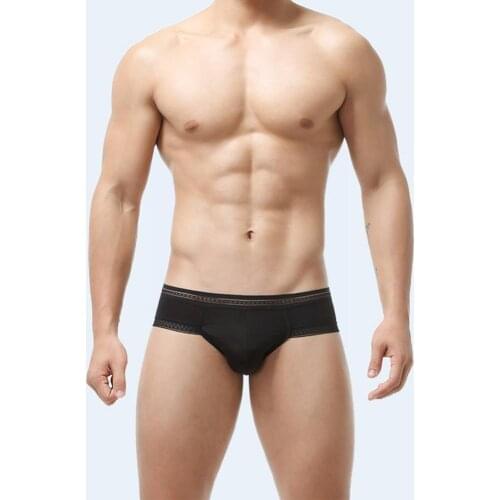 Mens Ice Silk Underwear Summer New Sexy Seamless Breathable Underwear Low Waist Transparent Triangles X0Y7