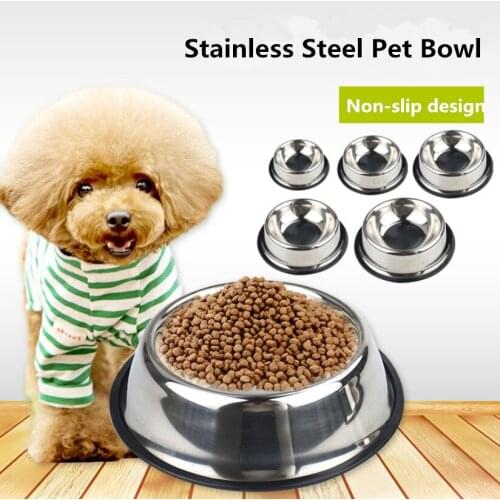 New Dog Cat Bowls Stainless Steel Travel Footprint Feeding Feeder Water Bowl For Pet Dog Cats Puppy Outdoor Food Dish 3 Sizes