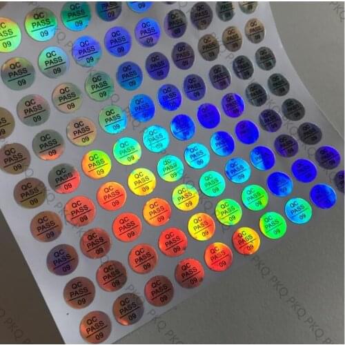 Wholesales 2000pcs/lot Round 10mm QC sticker lable custom label sticker adhensive QC PASSED Laser stickers