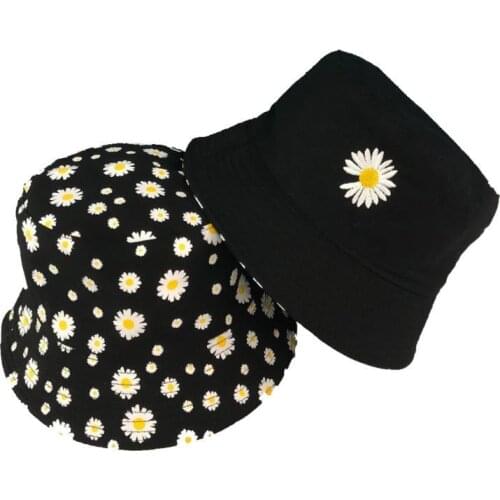 Chrysanthemum Reversible Bucket Hat Hip Hop Cotton Two Side Flower Women Panama Female Floral Summer Beach Sun Hat