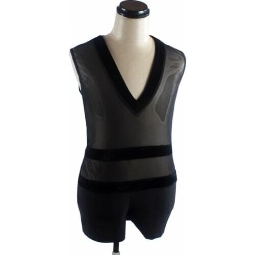 Popular Latin Dance Tops for Male Black Blue Latest Fabric Shirt Professional Men Ballroom Competitive Flamenco Fashions N7027