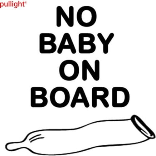 12.7CM*12.7CM No Baby On Board Used Condom Funny Car Stickers Accessories