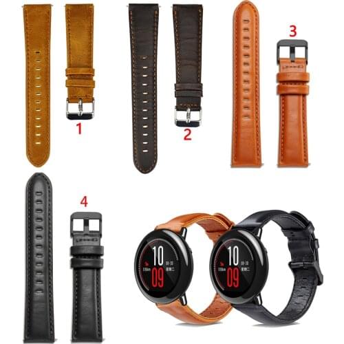 Genuine Leather Watch Band Strap for Huami Amazfit PACE Stratos 2 2S 3 Wrist band for GTR 47mm GTR2 GTS 20mm 22mm strap Correa