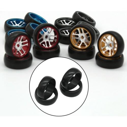 RC Hobby Rubber Tyres Tires for WLtoys K989 K979 K999 mini-z mini-d mini-q RC 1:28 on Road Racing Car Set of 4