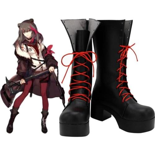 Arknights Zima Cosplay Boots High Heel Black Shoes Custom Made
