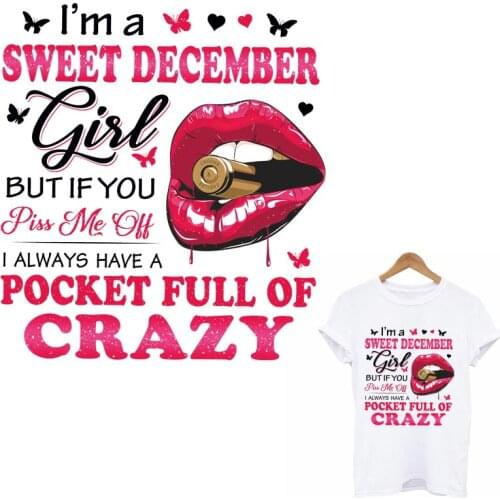 Sex Bullet Lips Iron On Patches For Clothing Print-On Women T-Shirt Thermal Sticker On Clothes Lips Letter Patch Applique Decor
