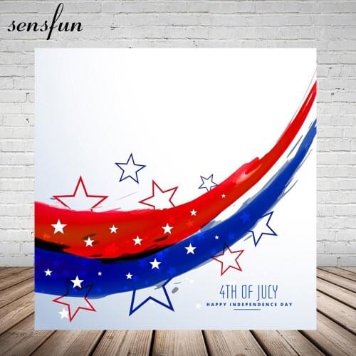 Sensfun 4th of July Backdrop For Photo Studio Custom Independence Day Backgrounds Photography Photocall 200x200cm Vinyl