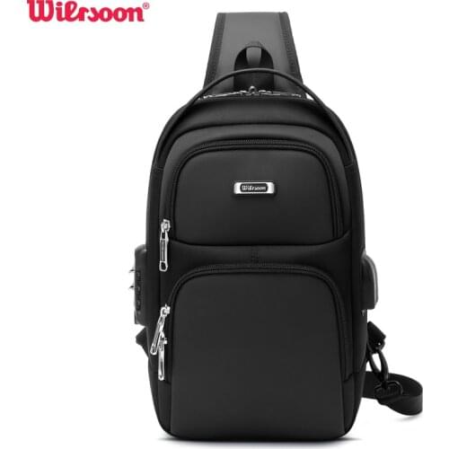 WIERSOON Hot Chest Bag New Anti-thief Men Crossbody Bag Waterproof Shoulder Bags USB Charging Short Trip For Male Travel Pack