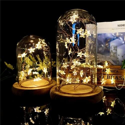 LED 20 Star Fairy Lights Battery Operated on 1M 2M Long Silver Color Copper Wire String Lights for Outdoor Indoor Xmas Party use