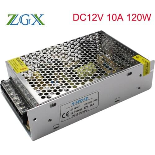 DC 12V 10A 120W LED Power Supply Driver transformer Converter AC220V adapter Switch for RGB Led strip lamp light transformers
