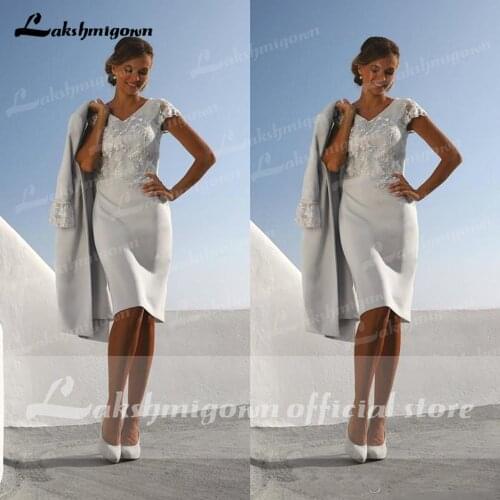 Vesrido madrinha 2021 Satin Mother Of The Bride Dress with Jacket Wedding Party Gowns Latest Formal Evening Prom Dress