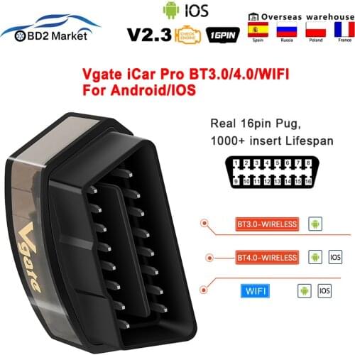 OBD2 WIFI Vgate iCar Pro ELM327 ODB2 Scanner For Android/IOS BT-Wireless OBD 2 OBD2 Car Diagnostic Auto Tool PK ELM 327 V 1 5