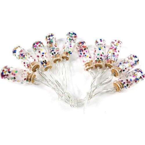 1.7M Mini Christmas Party Decoration Battery Drift Bottle Glass Led String Light