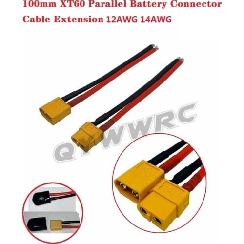 Wholesale 100mm XT60 Parallel Battery Connector 12/14WAG Cable Extension DIY male&female battery Cable With insulated plug cover