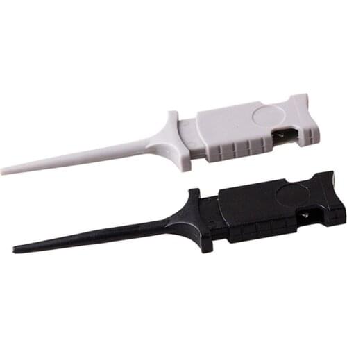 18Pcs Han-tek Mini Test Hook Ht321 Dual Gripper Square Output Pin for Oscilloscope Mini Plastic Test Hook White+Black