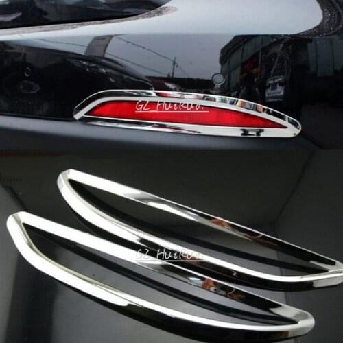 2Pcs ABS Chrome Rear Tail Fog Lamp Light Cover Trim Lamp Shade Frame Exterior Accessories For KIA Forte Cerato K3 2013 - 2015