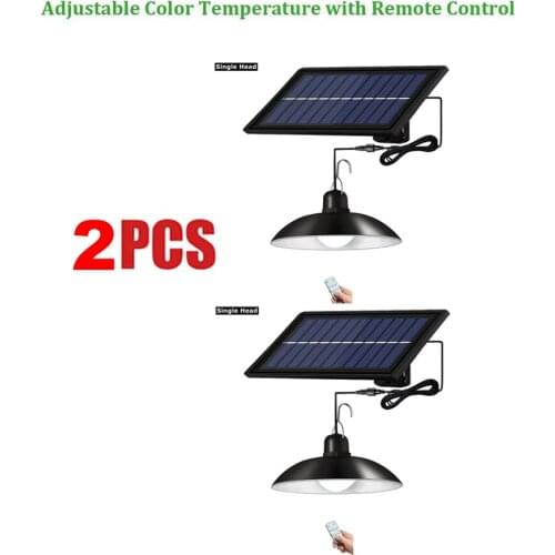 2pcs remote 30 led 2 head Retro Lampshade Garden Solar Light Bulb Chandelier Solar Powered Pendant Light 16Ft Cord Solar Lamp Ha